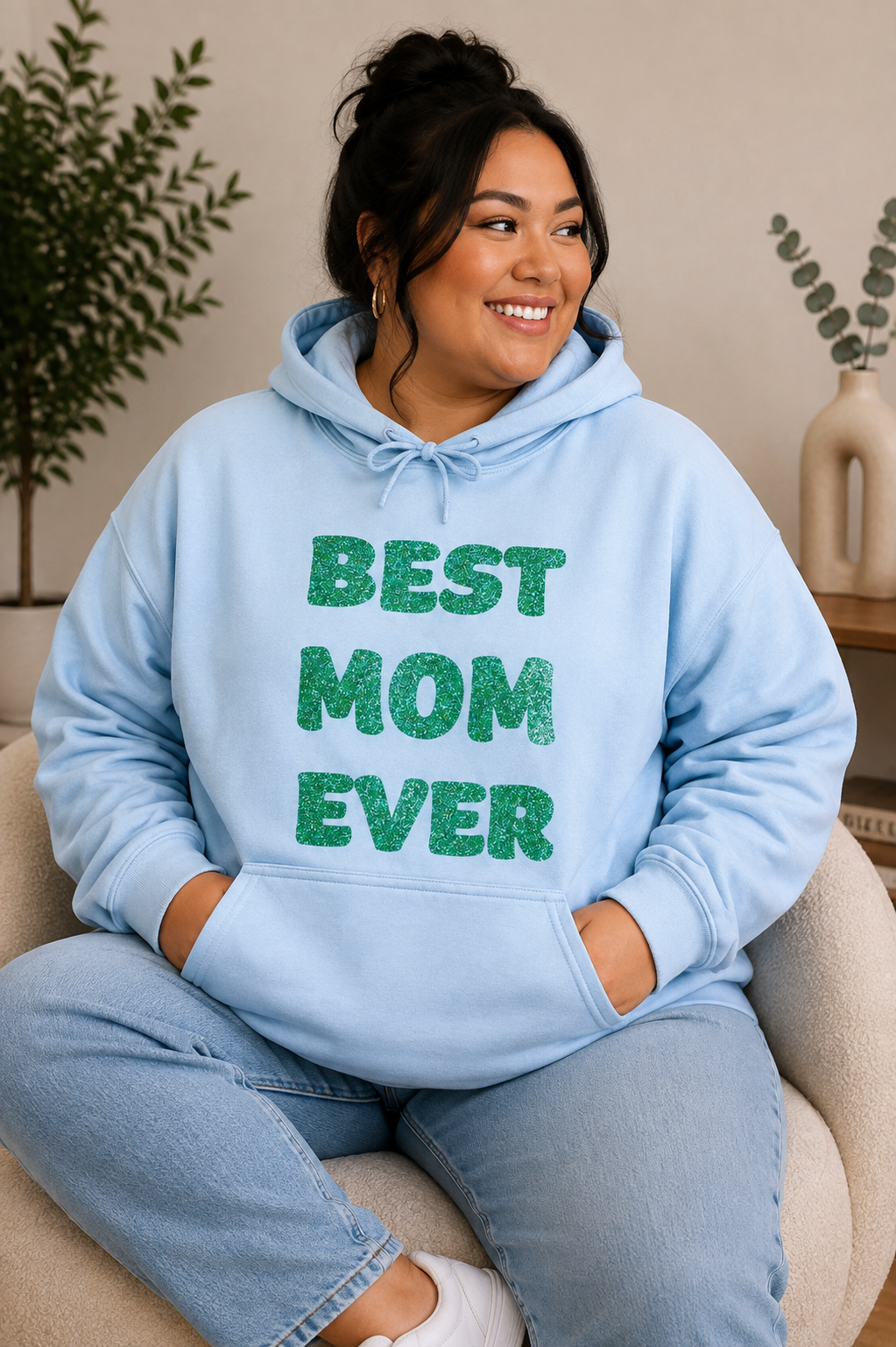 Best Mom Ever Glitter Hoodie – Cozy & Stylish Gift for Moms - Image 2