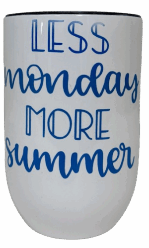 Less Monday, More Summer Insulated Tumbler – Blue Script Edition