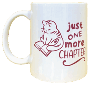 Just One More Chapter Cat Just One More Chapter Classic Mug – Cute Book Lover Coffee Cup with Books