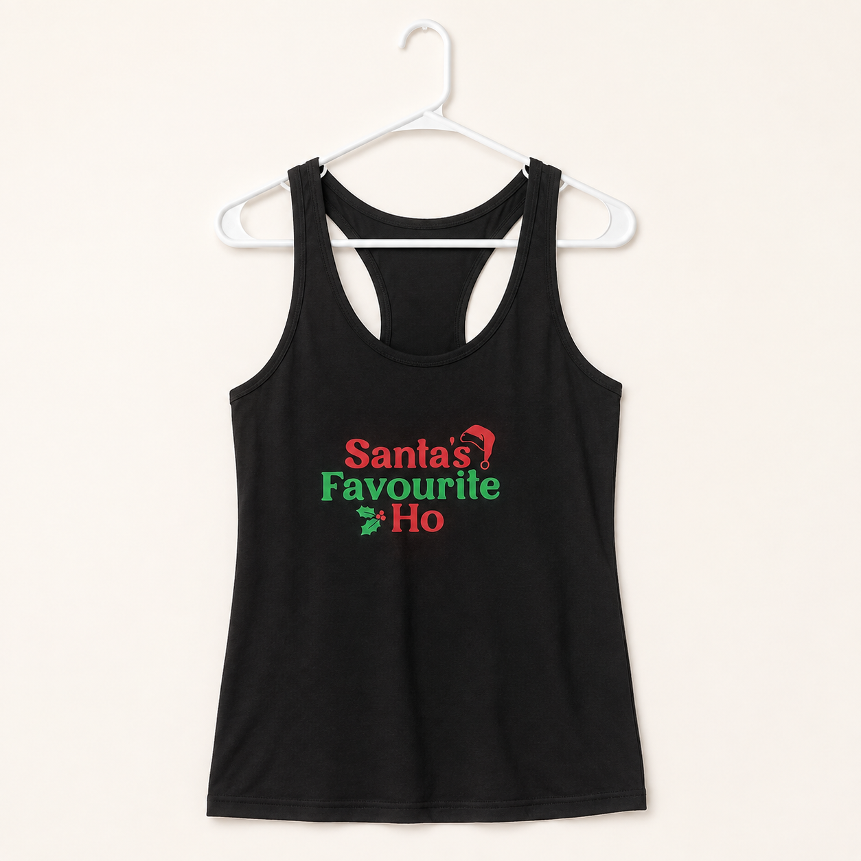 “Santa’s Favourite Ho” Christmas Racerback Tank Top